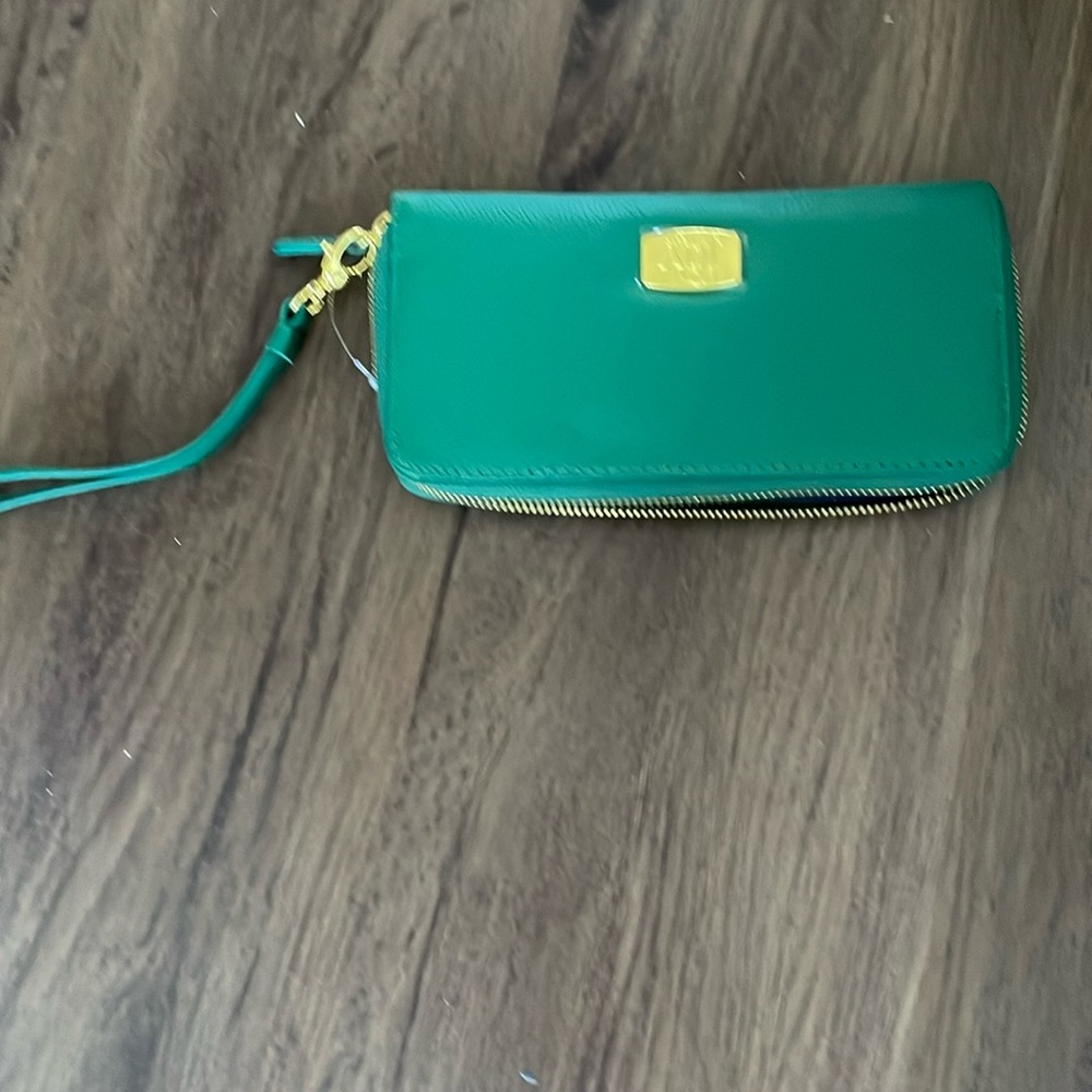 Joy Mangano Genuine Leather Organizer Zipper Wallet NWT